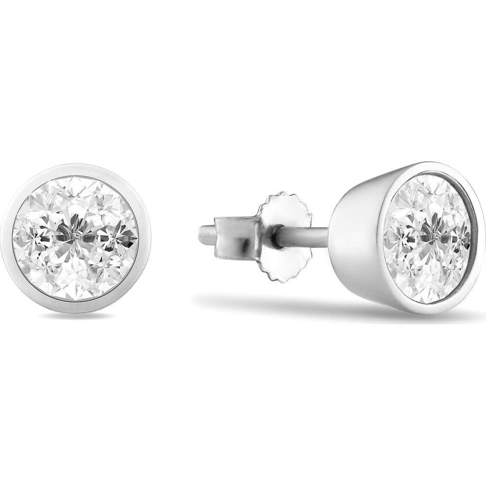 FAVS Boucles d'oreilles à fermoir à poussette 375 Or blanc Boucles d'oreilles