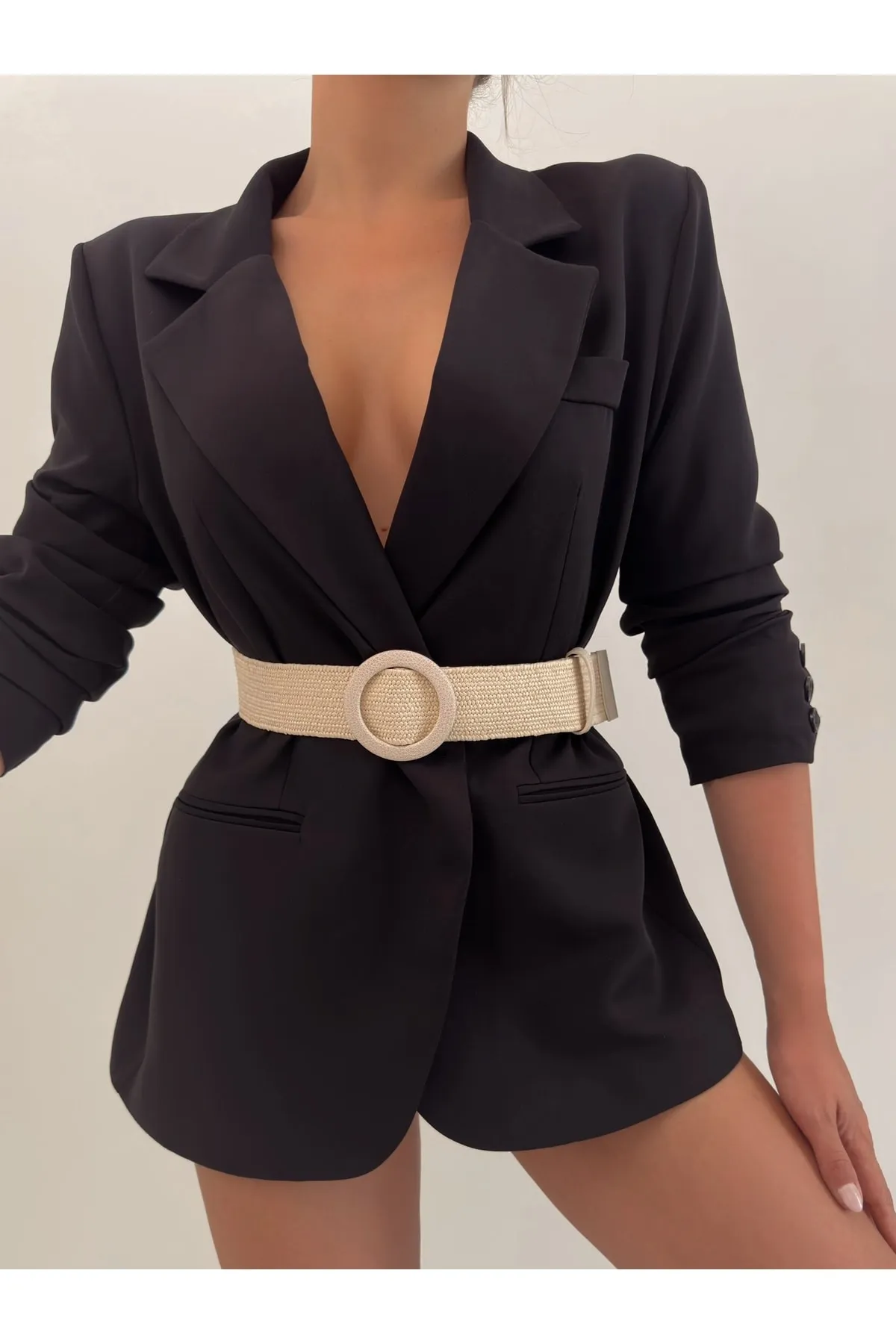 Fiori  Elastischer Mesh-Damengürtel mit vergoldeter Schnalle, Jackengürtel, Kleidergürtel, Hemdgürtel