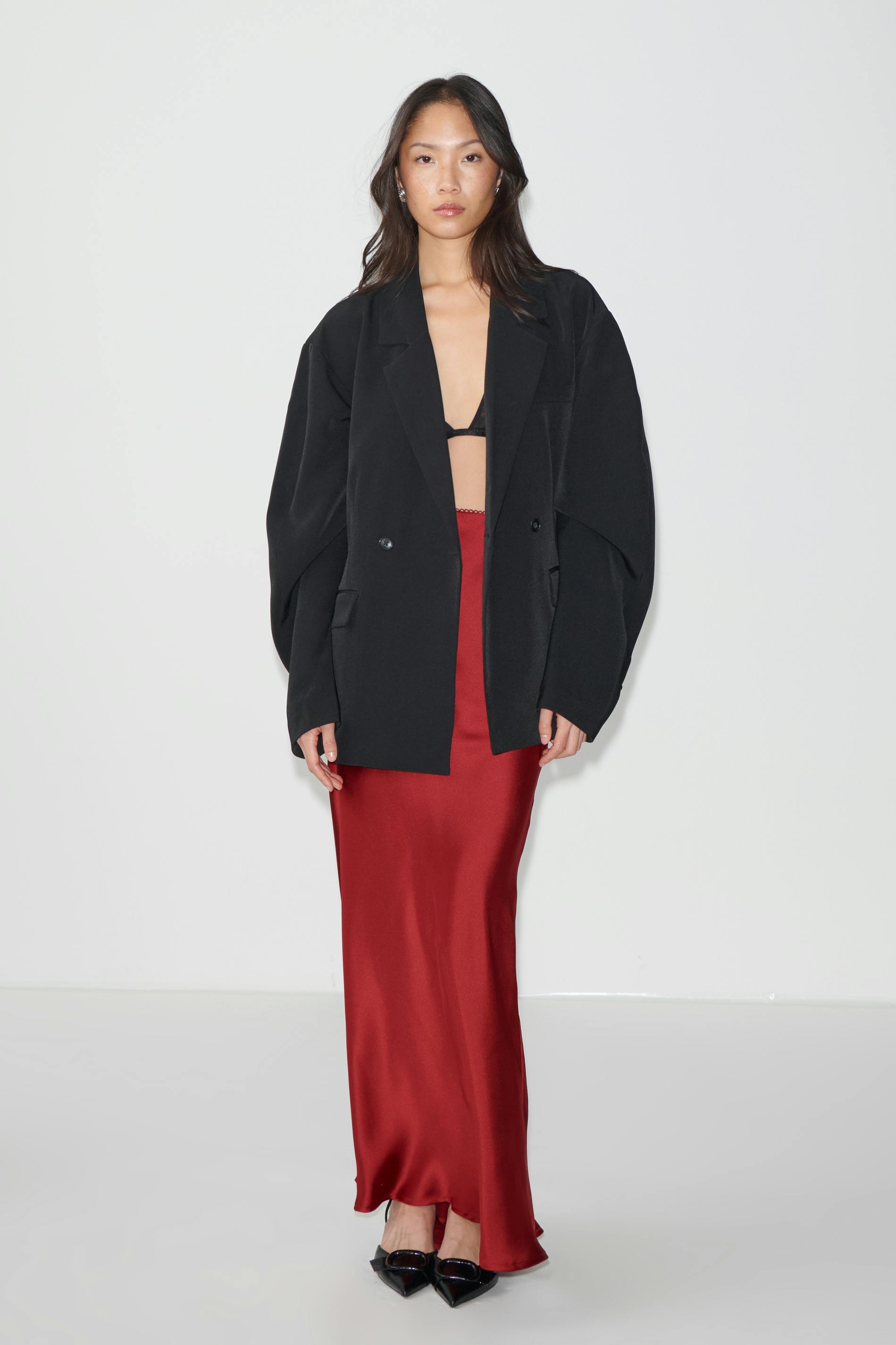 Satin maxi skirt