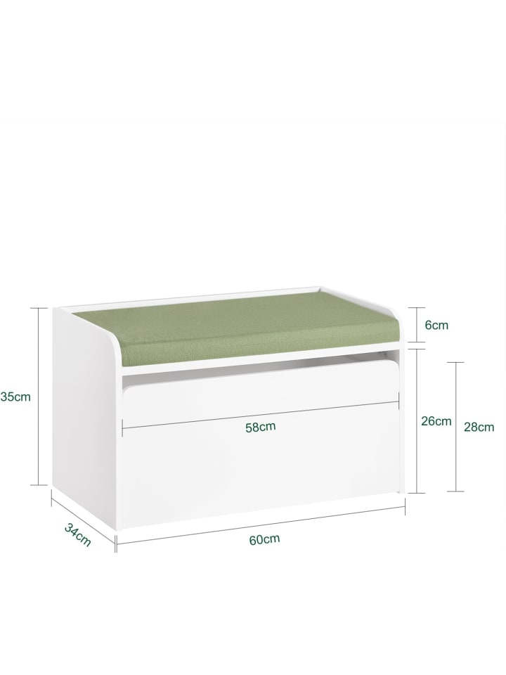 SoBuy Spielzeugtruhe in Weiß - (B)60 x (H)35 x (T)34cm günstig kaufen onesize