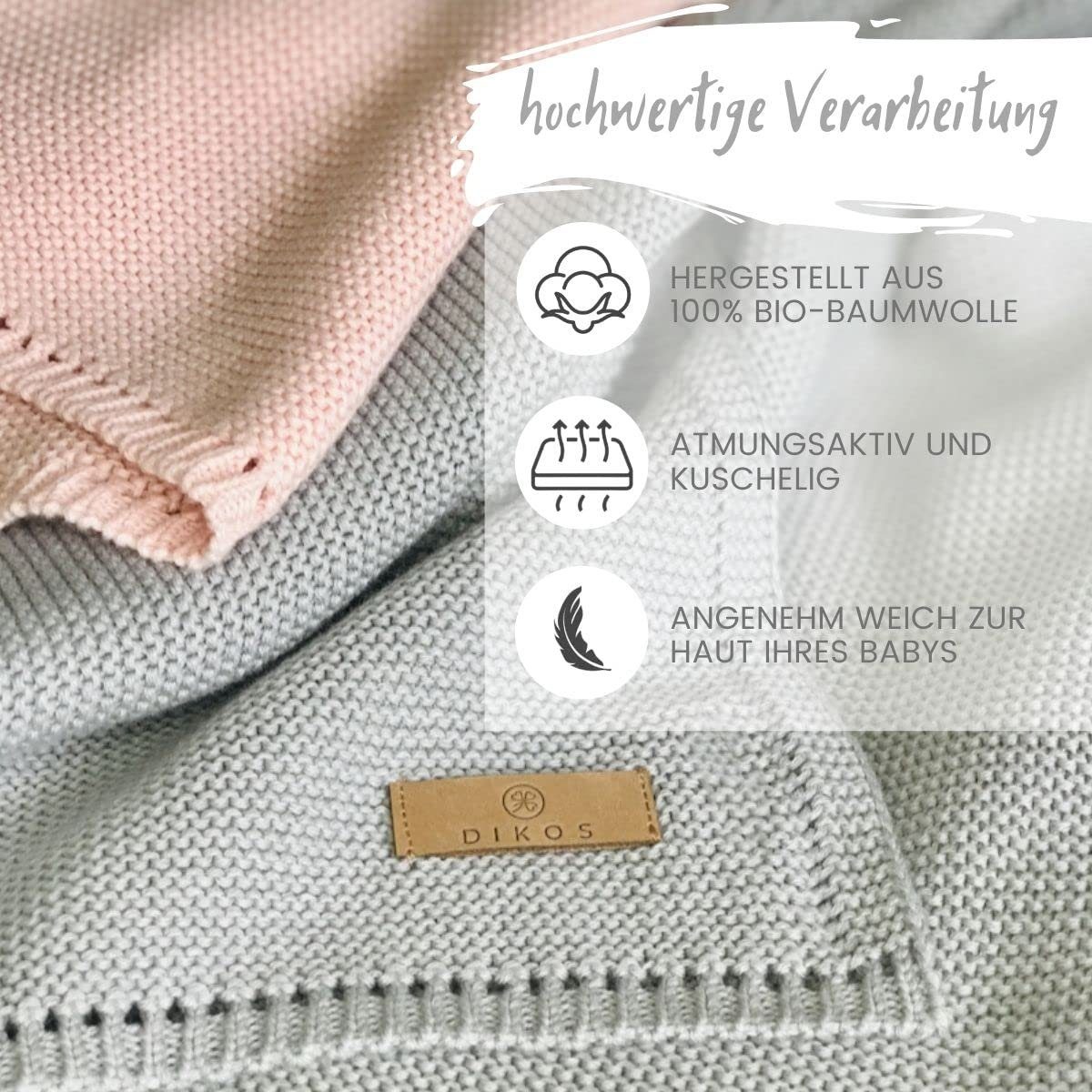 Babydecke DIKOS® Babydecke aus *100%* Bio Baumwolle atmungsaktiv clean, DIKOS, PREMIUM Qualität atmungsaktiv, nachhaltig, plastikfrei, kuschelweich