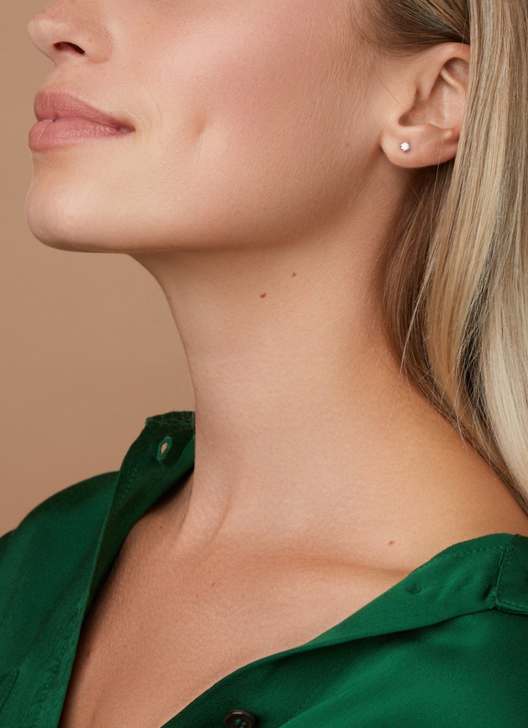 Diamond Point White gold solitaire lab-grown diamond stud earrings, 0.22 ct. 0.22 ct diamond Lab-grown diamond