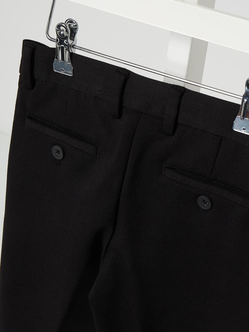 Slim Fit Chino aus Jersey Modell 'Marco' in schwarz