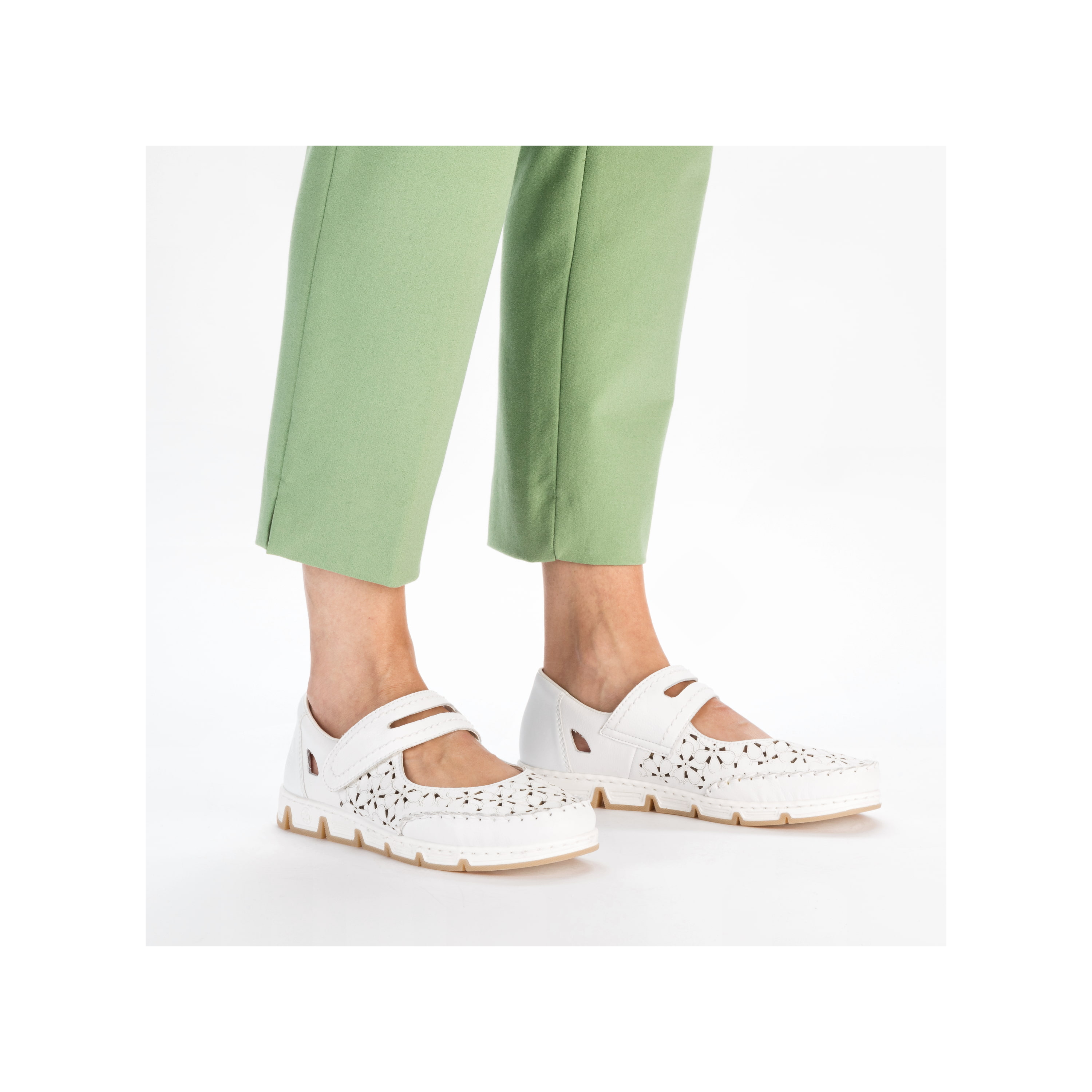 Rieker Damen Ballerinas reinweiss