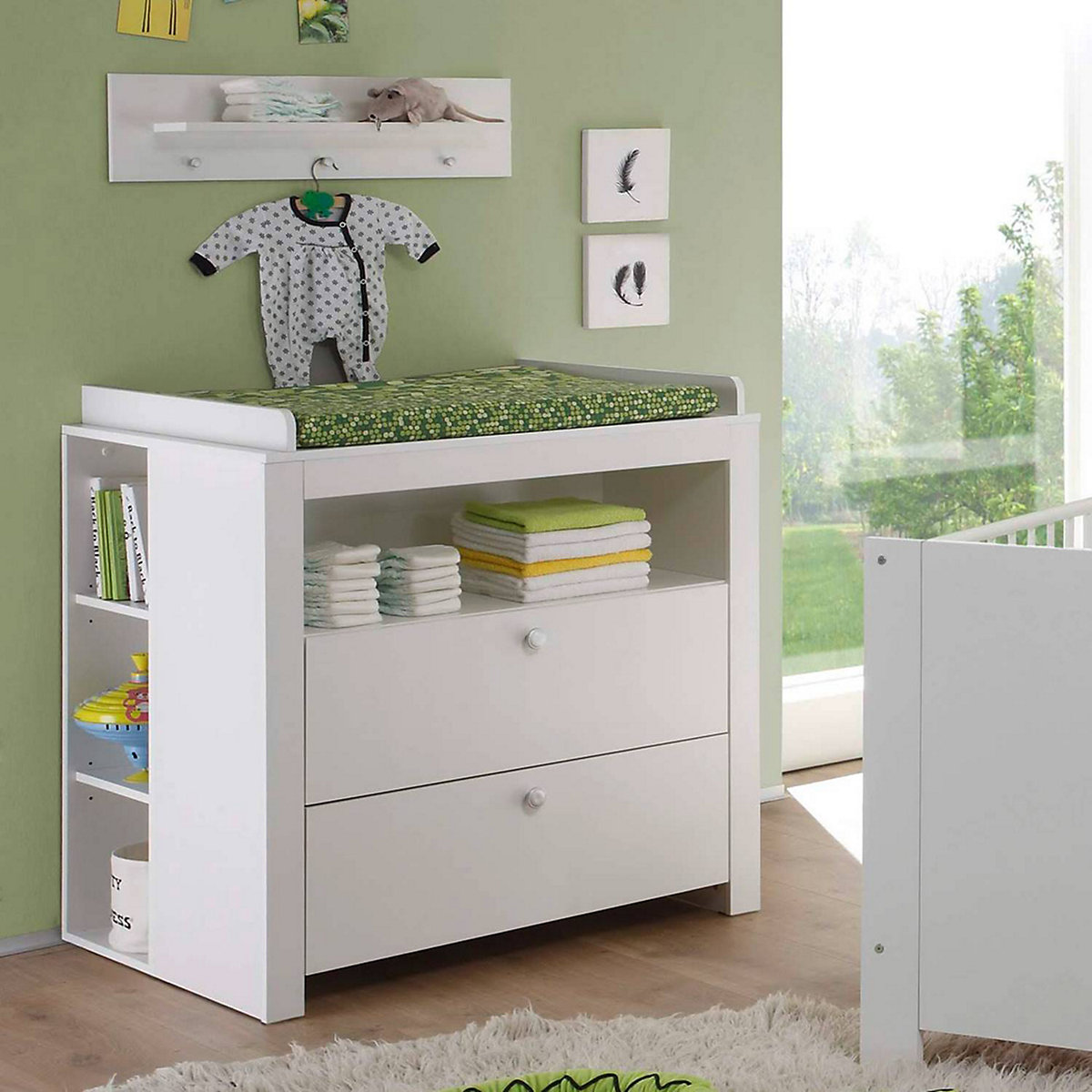 Babyzimmer Serie mit Wickeltisch OLBIA-19 in weiß