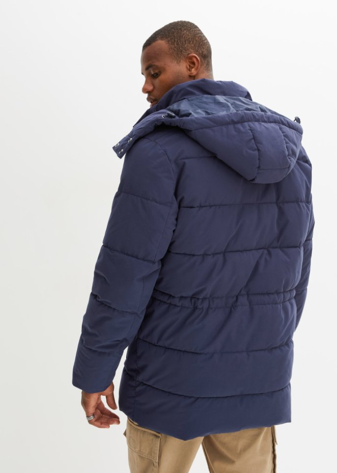 Steppjacke mit abnehmbarer Kapuze und Tunnelzug aus recyceltem Polyester