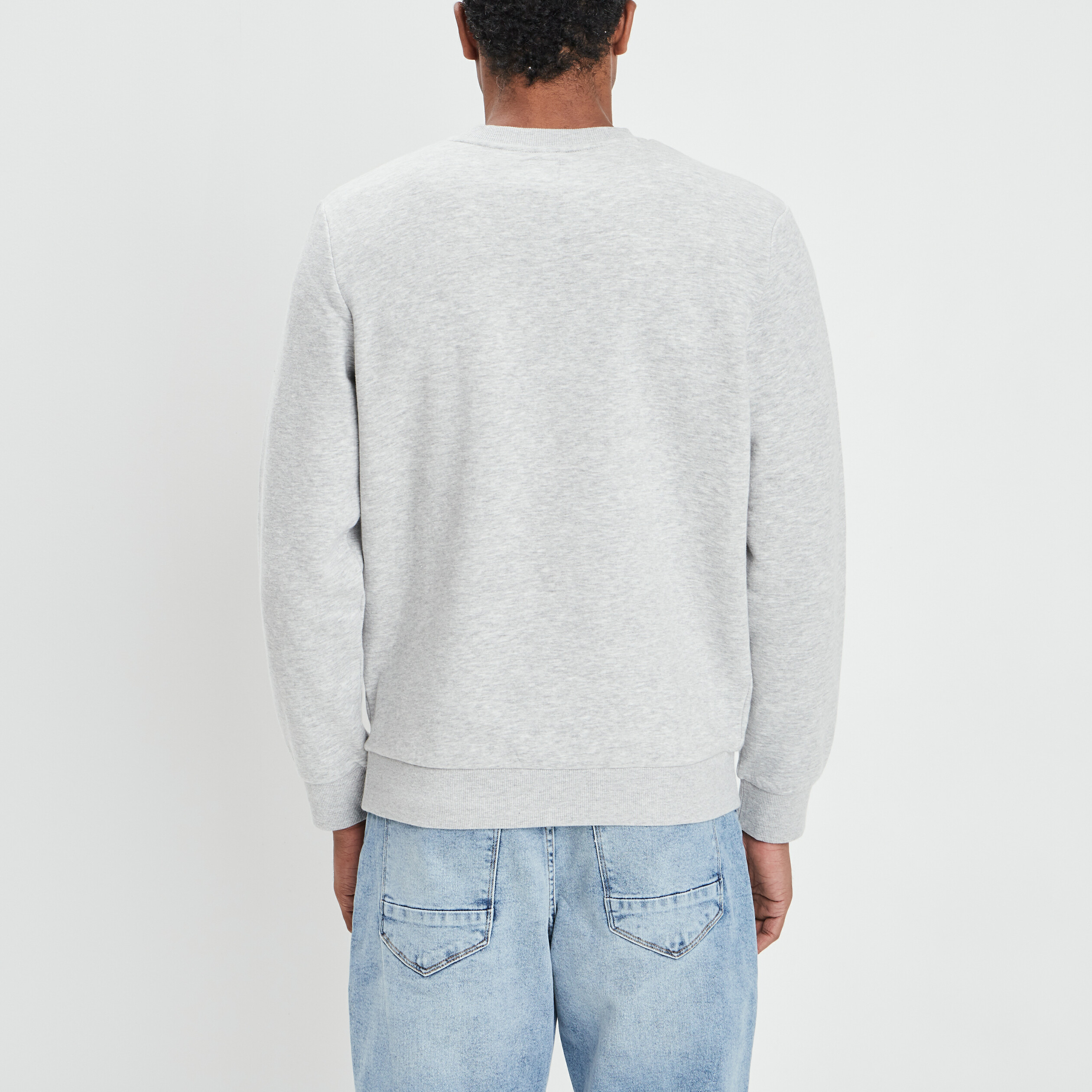 Sweat avec col rond gris clair homme | La Halle
