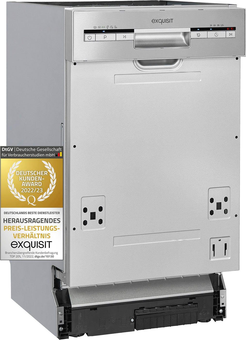 exquisit teilintegrierbarer Geschirrspüler, EGSP1009-EB-030E, 9 Maßgedecke