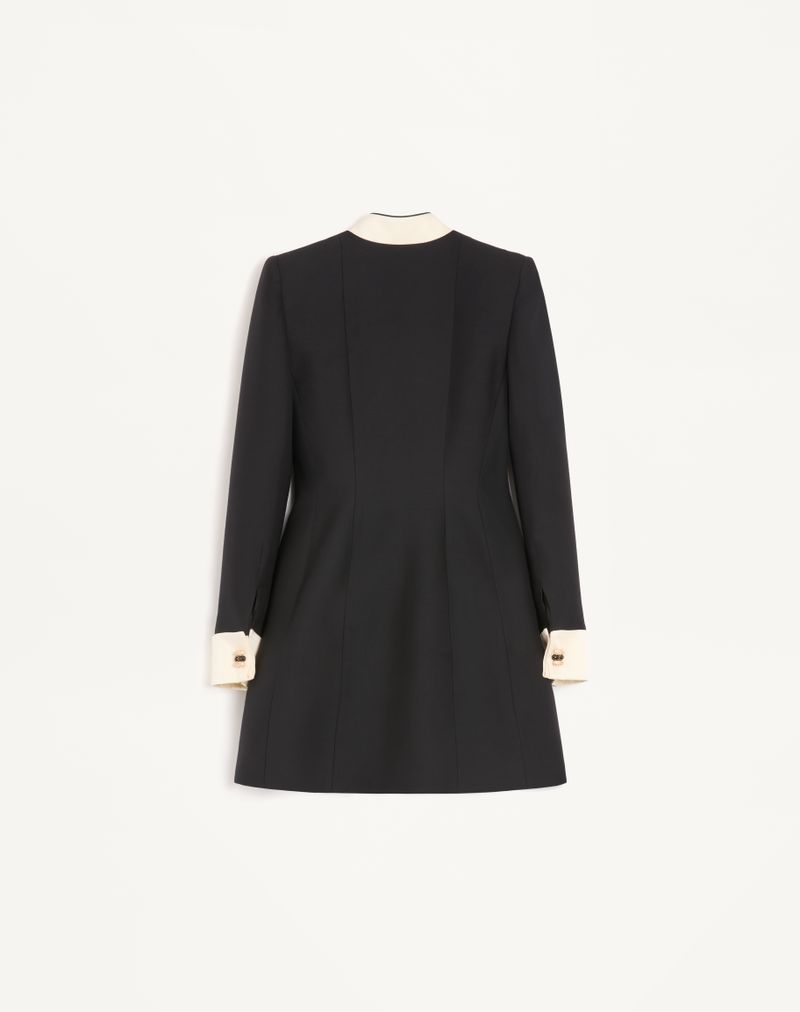 Vestido curto de crepe de alta costura