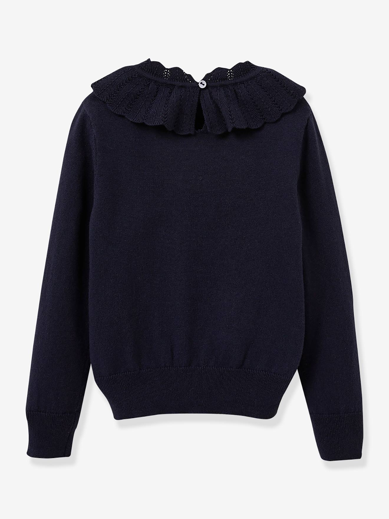 Cyrillus Mädchen Pullover mit Kragen CYRILLUS - marine