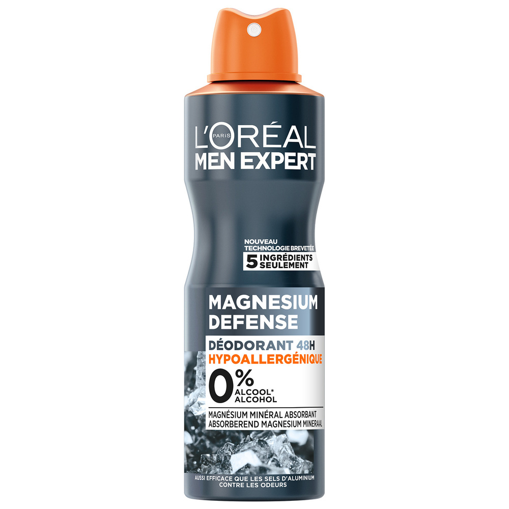 L'Oréal Paris Men Expert Magnesium Defense Déodorant Spray 48h Hypoallergénique 0% Men Expert Magnesium Defense Déodorant Spray 48h Hypoallergénique