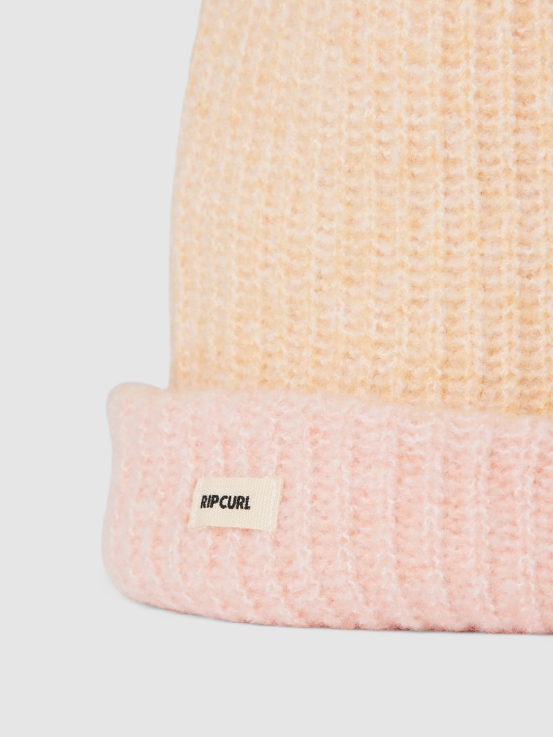 Beanie mit Label-Detail in Two-Tone-Machart in hellrosa