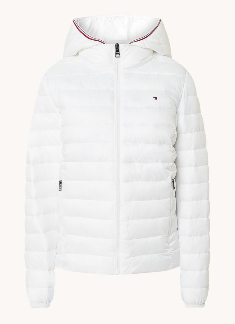 Tommy Hilfiger podstavljena jakna s džepovima na patentni zatvarač i kapuljačom