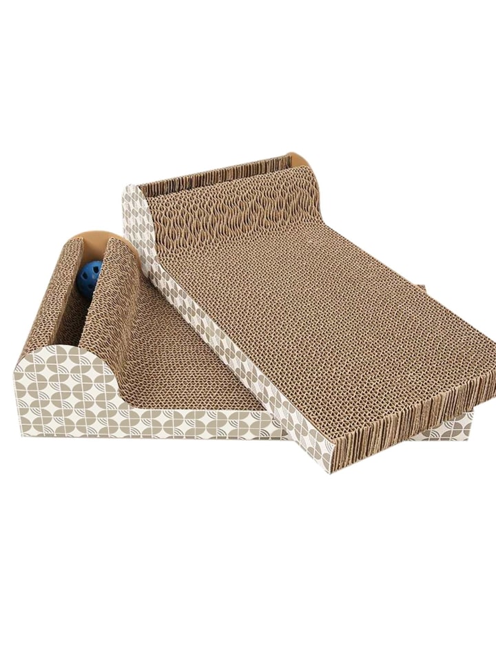 Intirilife Katzenkratzbrett Katzenspielzeug in Braun - 45.5 x 24.5 x 10.5 cm günstig kaufen onesize