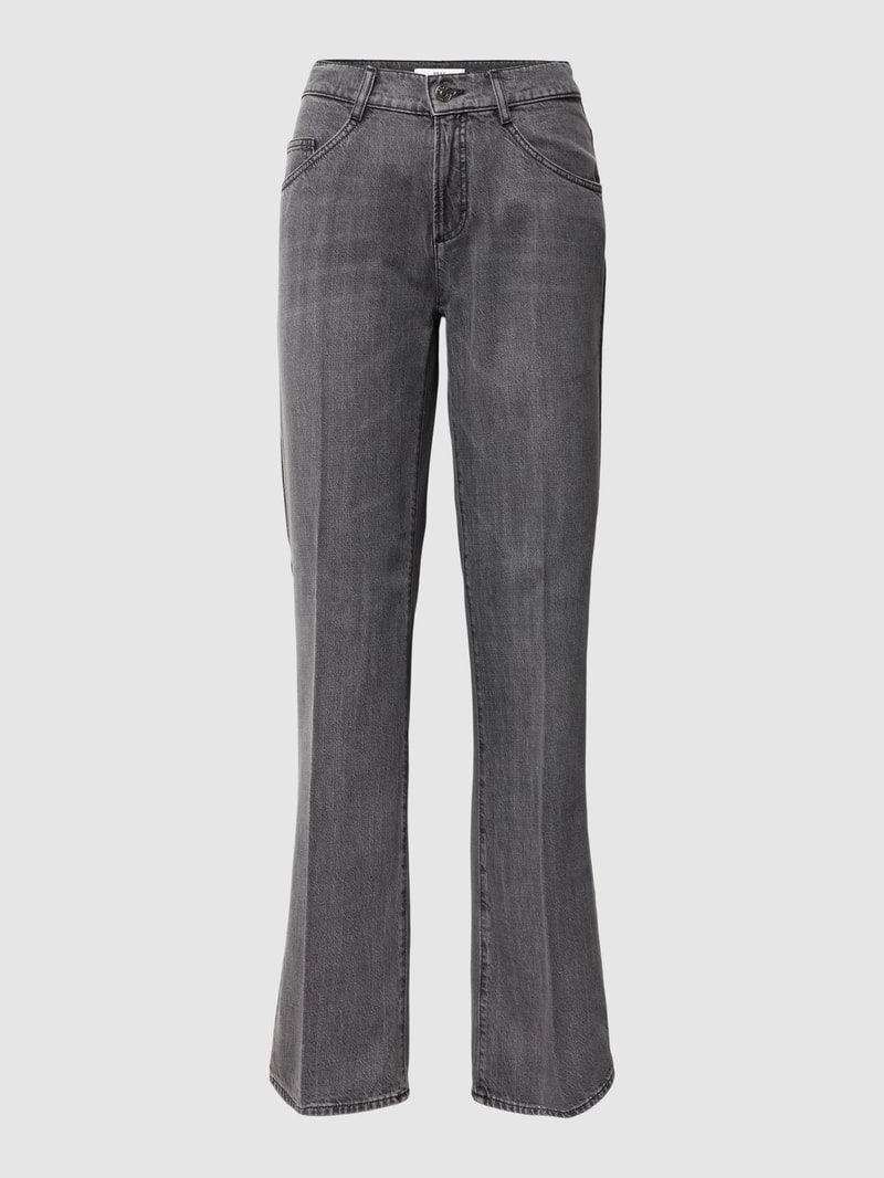 Loose Fit Jeans mit Label-Patch Modell 'Style.Maine' in hellgrau