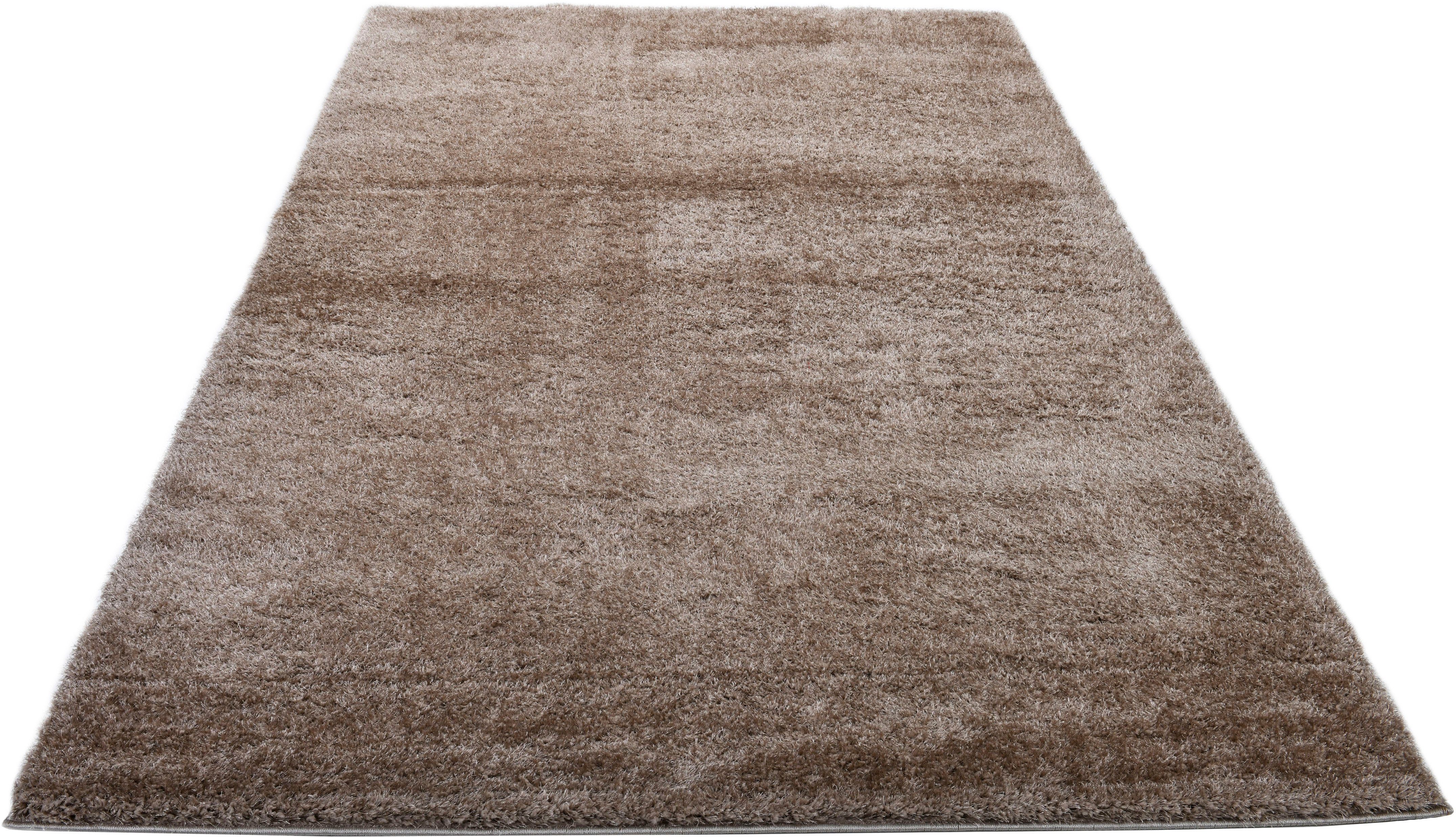 Hochflor-Teppich Malin, Home affaire, rechteckig, Höhe: 43 mm, Shaggy in Uni-Farben, einfarbig, leicht glänzend, besonders weich