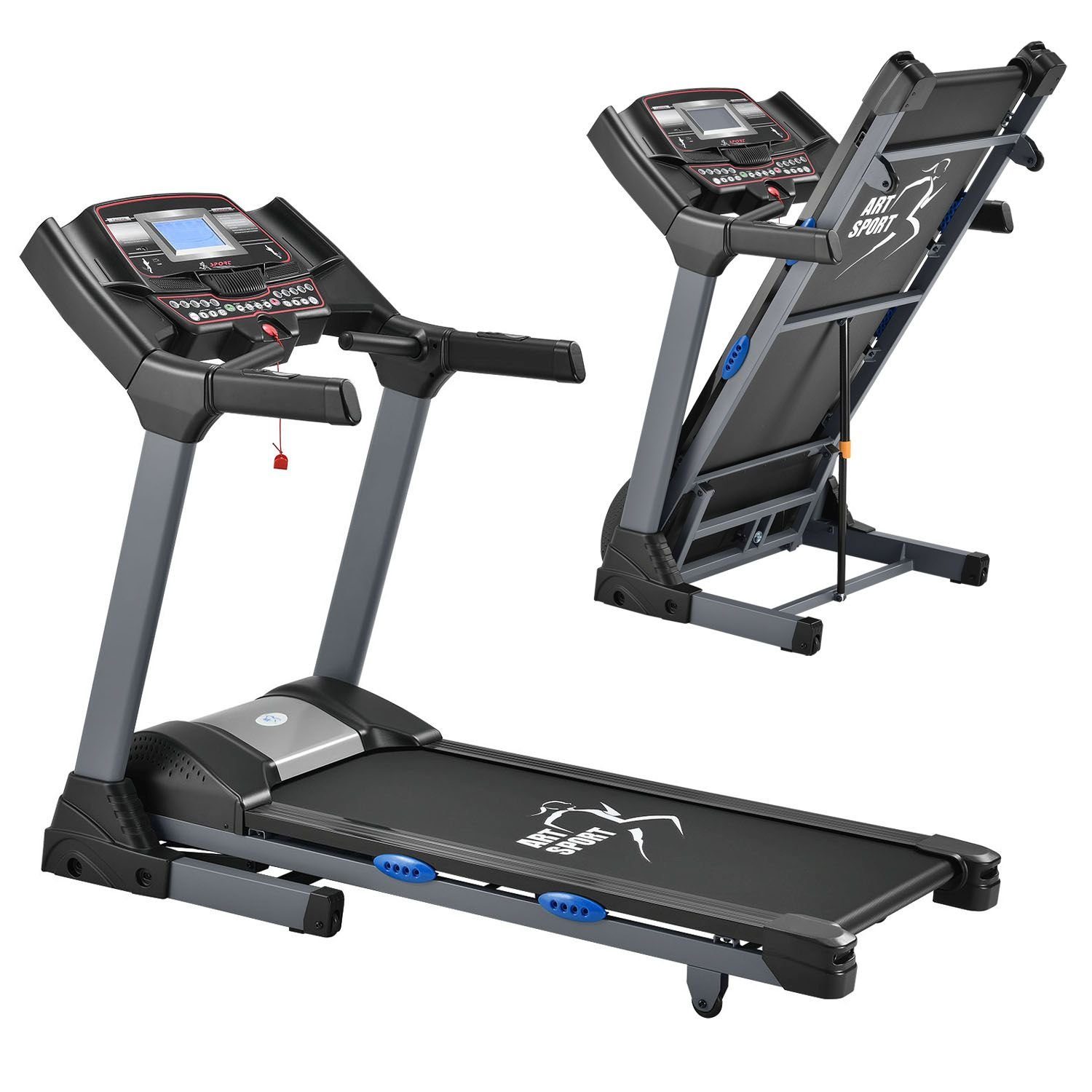 ArtSport Laufband Speedrunner 6000, moderner LCD Bildschirm, 99 Trainingsprogramme, mit Pulssensoren
