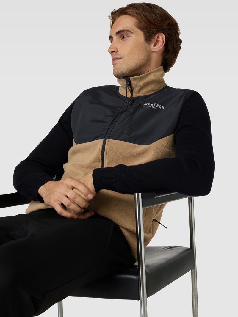 Weste in Two-Tone-Machart in beige