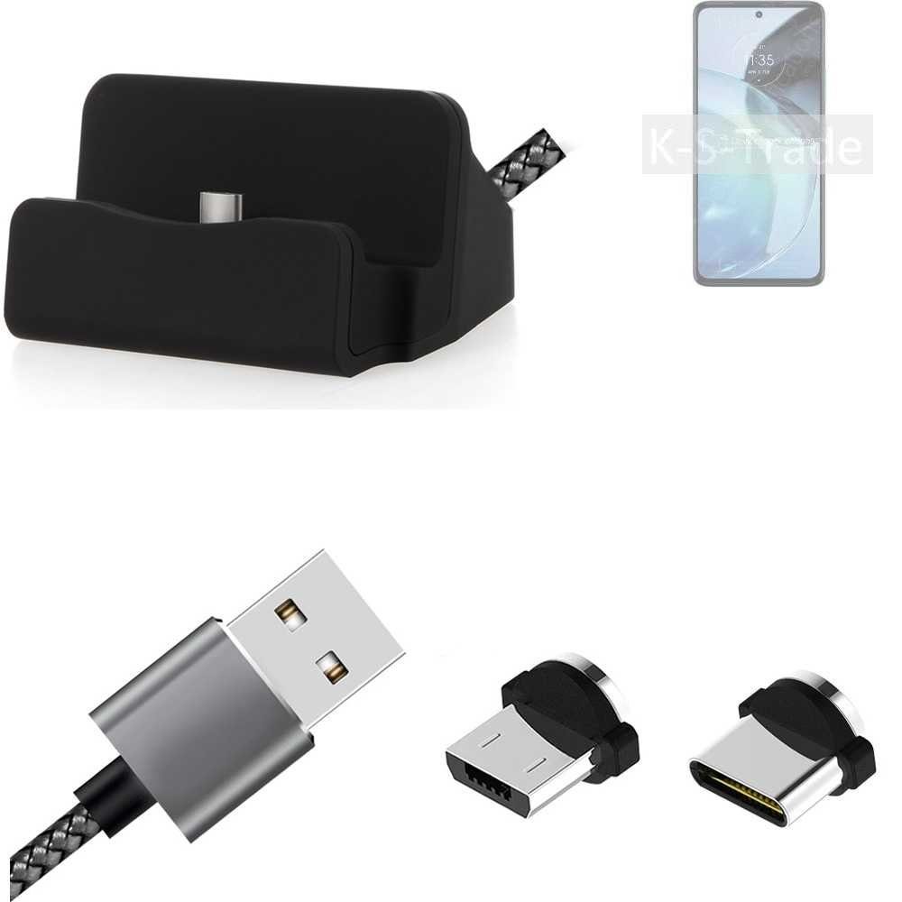K-S-Trade Smartphone-Dockingstation für Motorola Moto G72, Hochwertige Docking Station Ladestation Synch-Station Tischständer