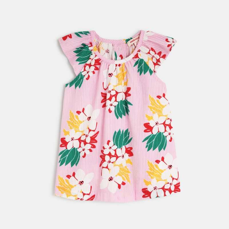 Blouse bébé fille rose fleurs exotiques Catimini