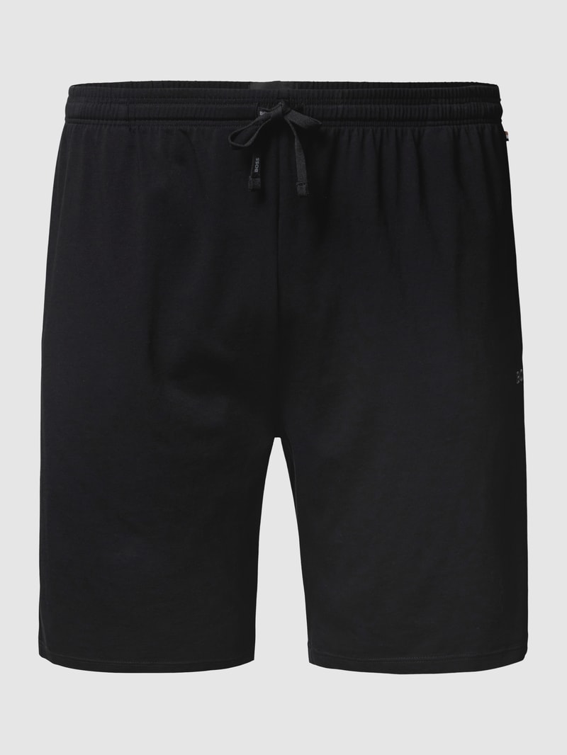 PLUS SIZE Sweatshorts mit Logo-Stitching in schwarz