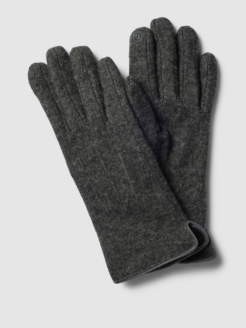 Handschuhe mit Motiv-Stitching in anthrazit