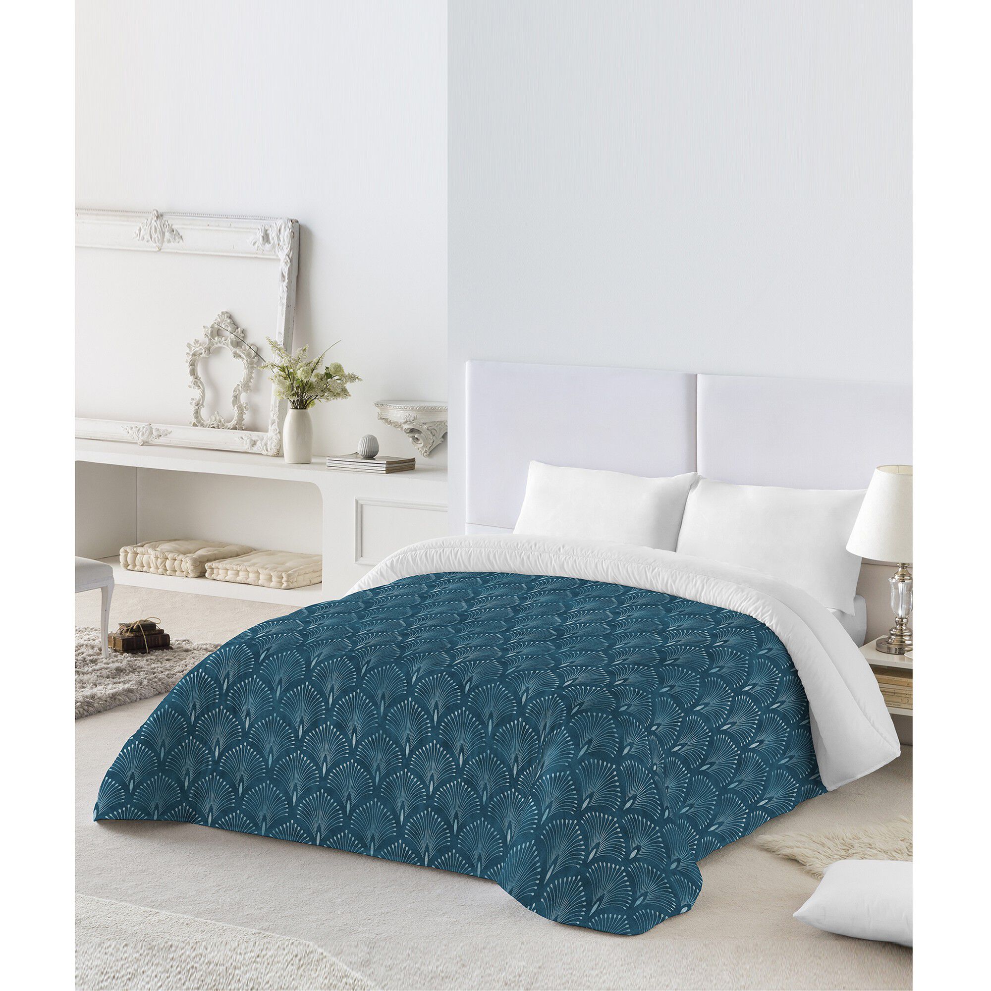 Couette microfibre imprimée palmito 1 ou 2 personnes