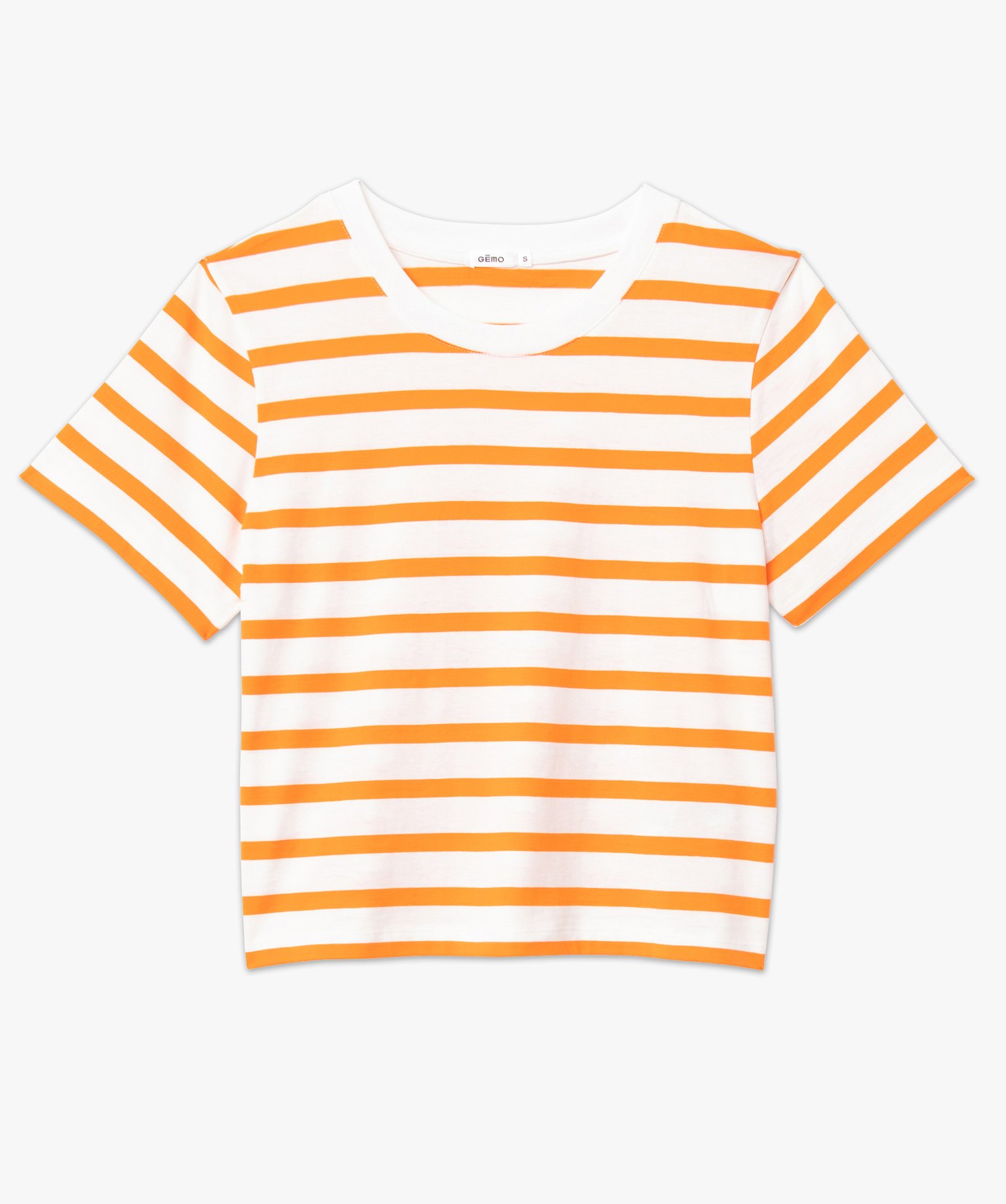 Tee-shirt femme rayé coupe ample et courte raye | GEMO