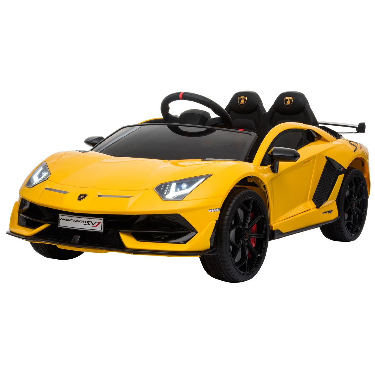 HOMCOM Kinderauto Lamborghini SVJ Elektroauto für 3-8 Jahre mit MP3 Gelb