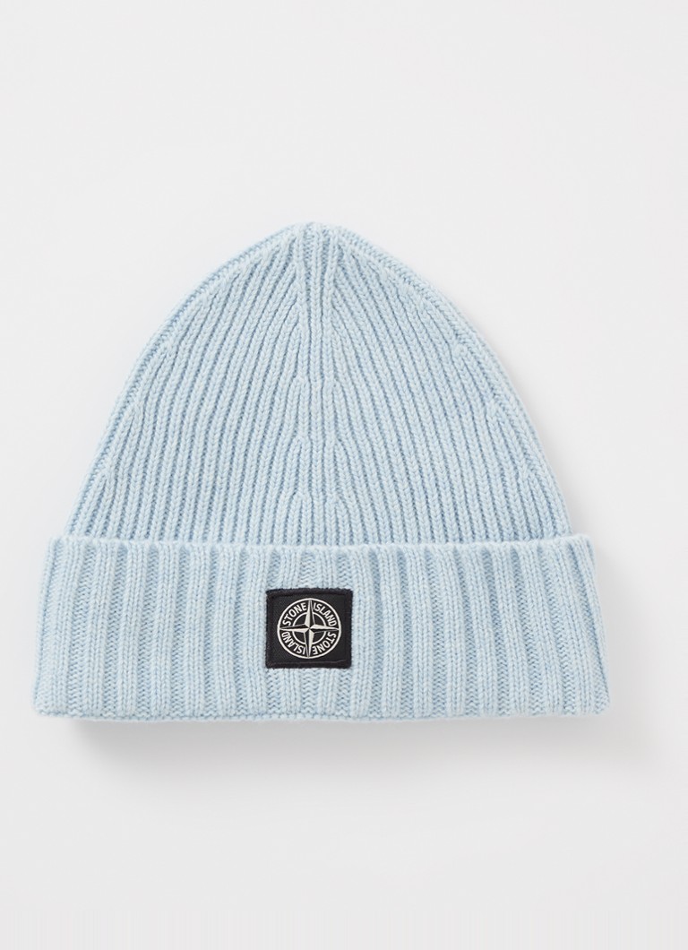 Czapka z dzianiny Stone Island N03Z3 z mieszanki kaszmiru i grubego materiału z logo