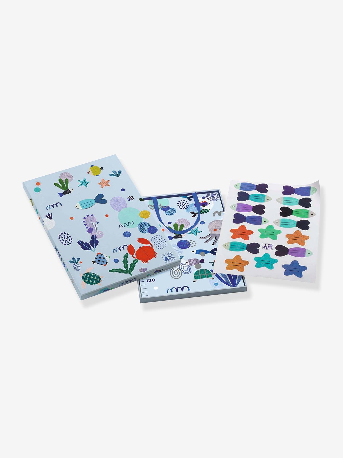 Djeco Kinder Papier-Messleiste mit Ozean-Stickern DJECO - blau