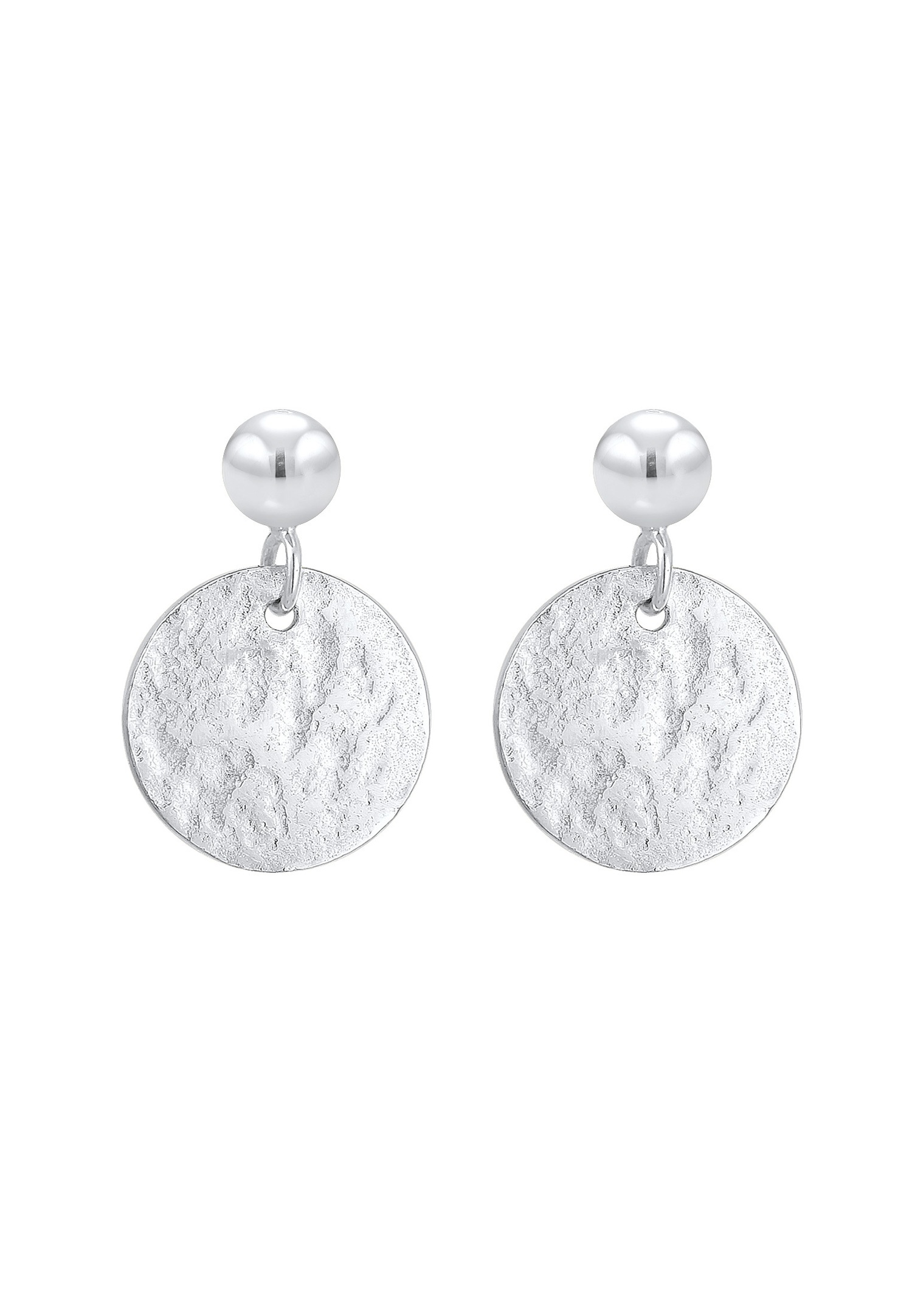 Pendientes de placa Elli para mujer con aspecto vintage martillado en plata de ley 925.