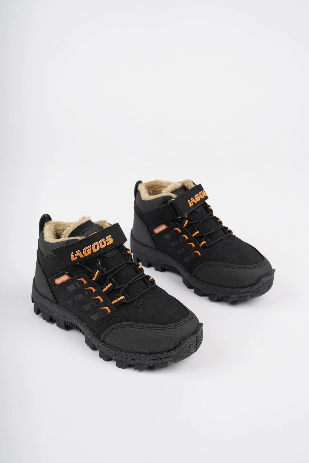MUGGO  Bob Guaranteed Schnür-Klettverschluss-Unisex-Kinder-Outdoor-Winterstiefel mit Fell innen