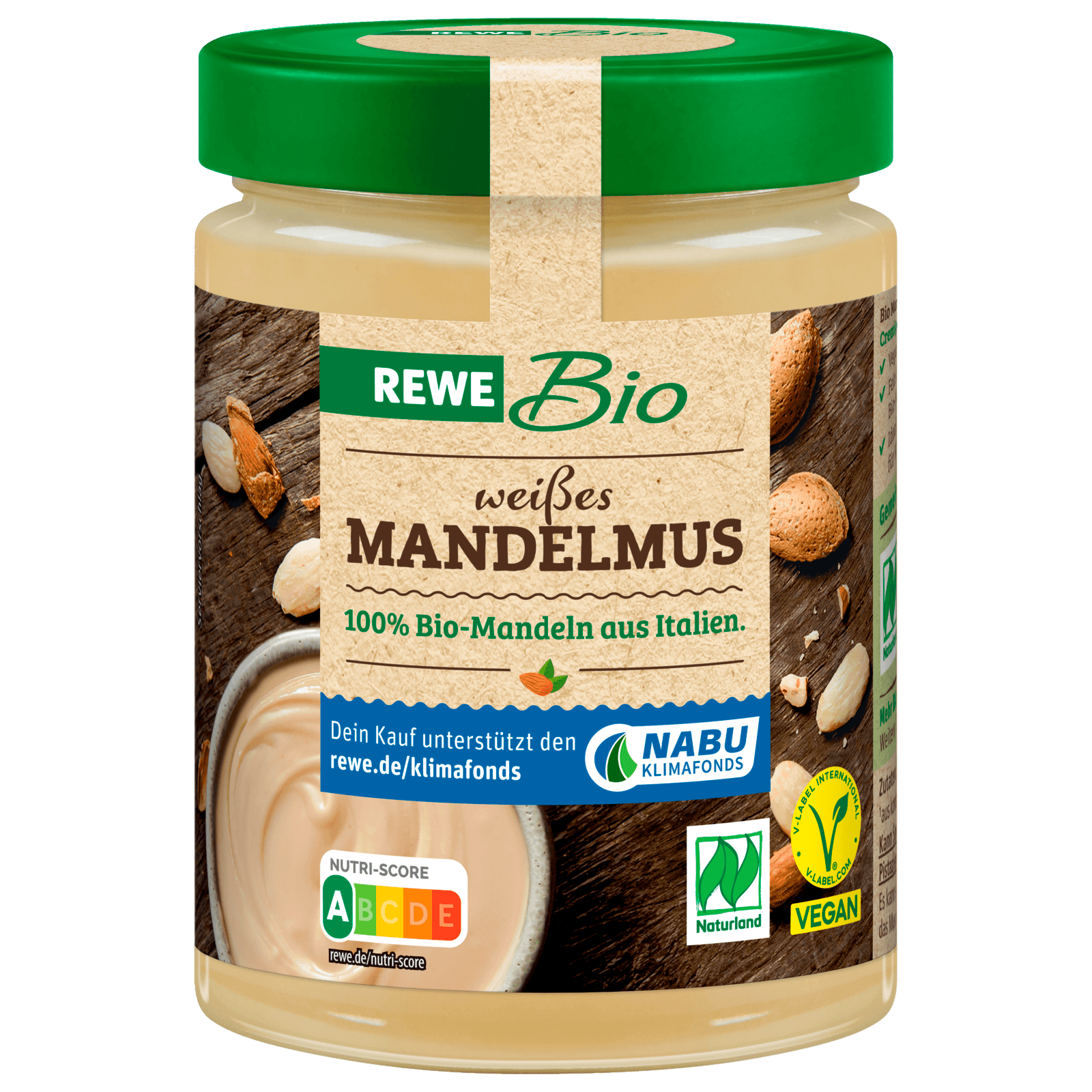REWE Bio Naturland weißes Mandelmus vegan 250g