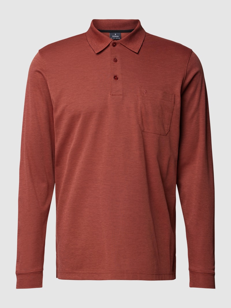 Poloshirt im langärmeligen Design in orange