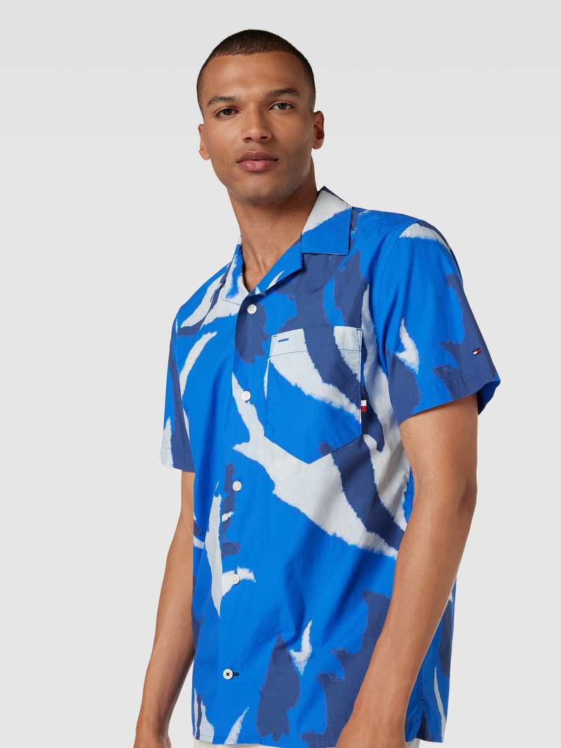 Freizeithemd mit Allover-Muster in royalblau