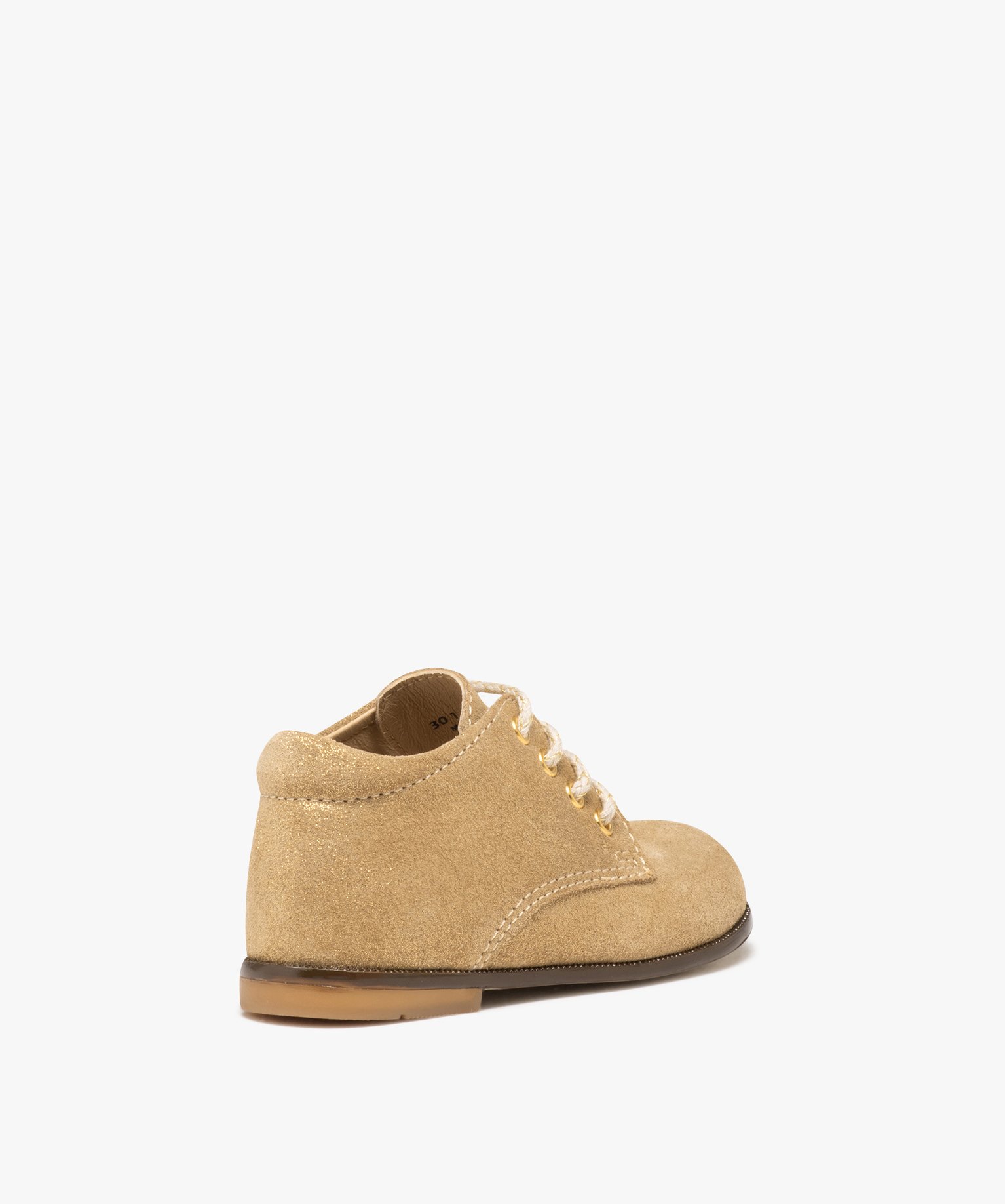 Chaussures premiers pas bébé fille en cuir uni à paillett... or | GEMO
