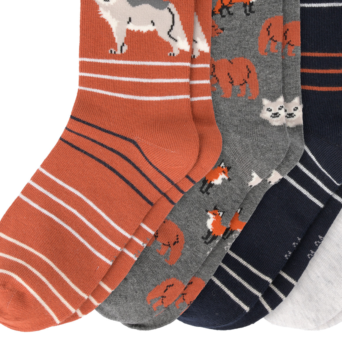 4 Paar Jungen Socken in verschiedenen Dessins