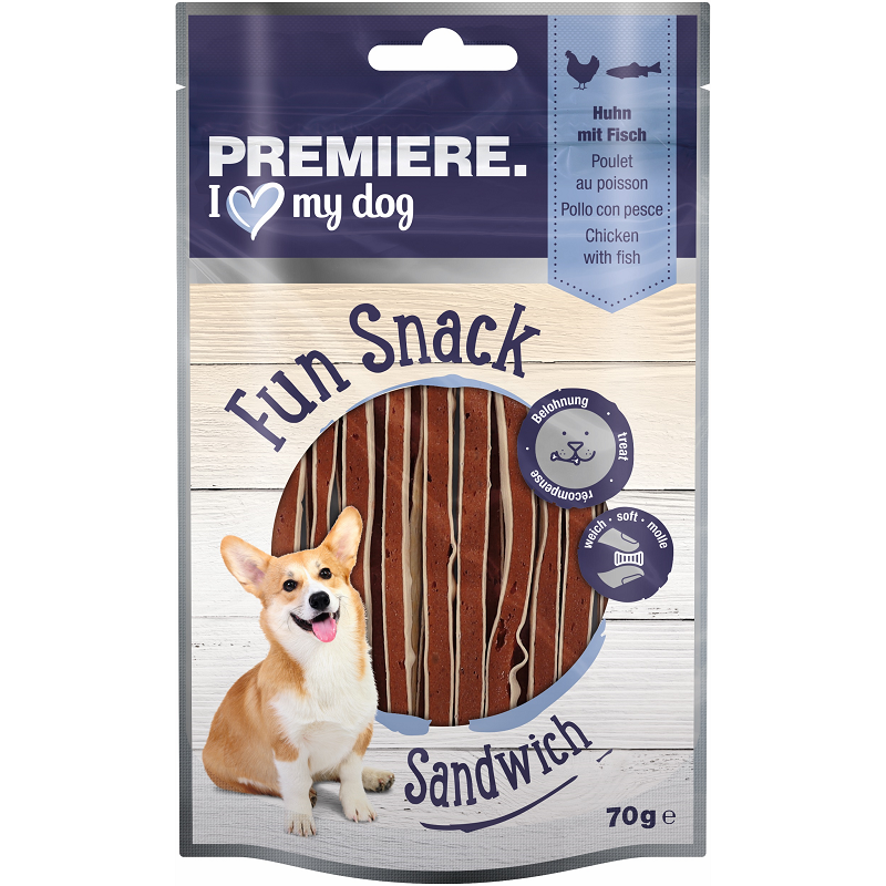 PREMIERE Snacks PREMIERE Fun Snack Sandwich Huhn mit Fisch 6x70 g