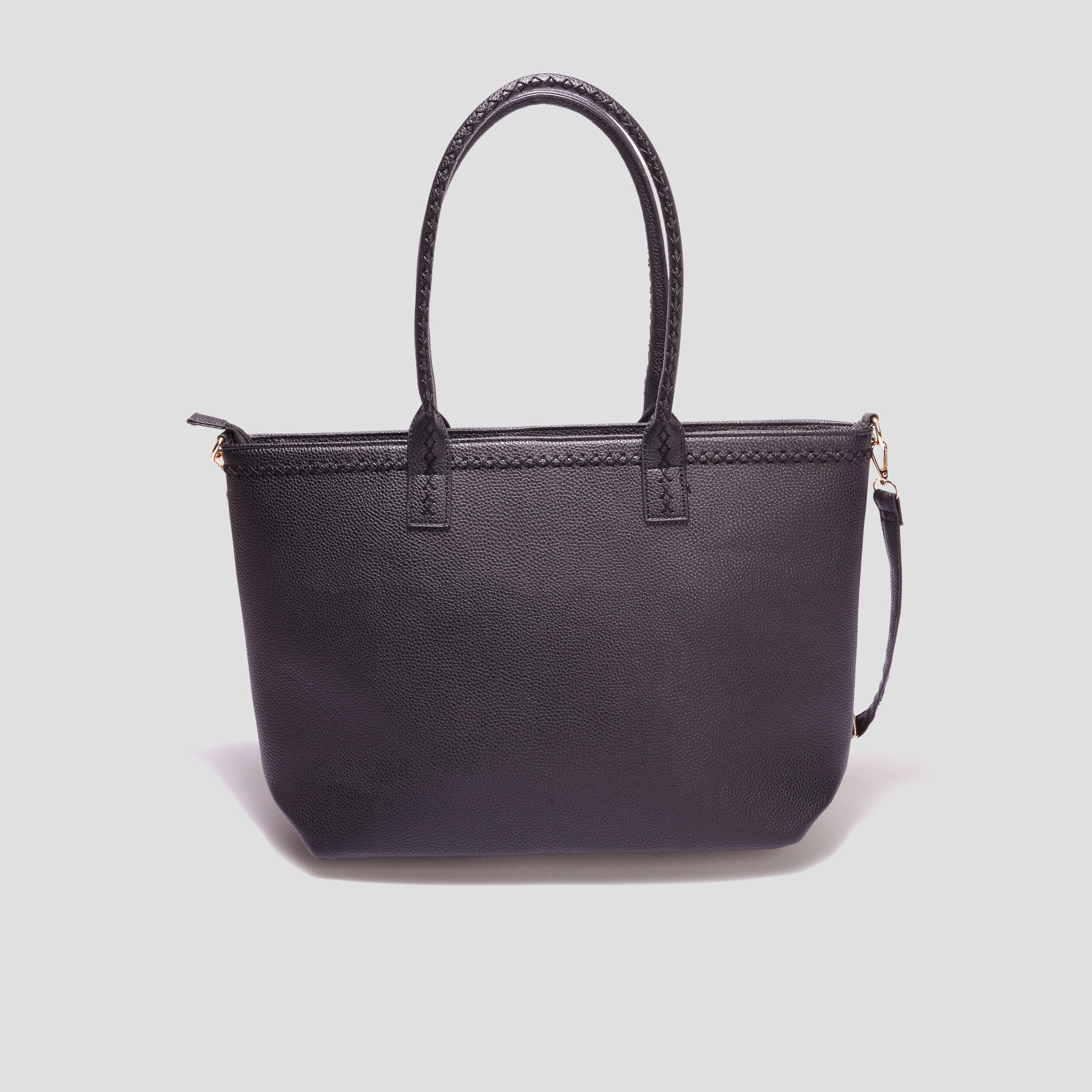 Sac shopper avec bandoulière noir femme | La Halle