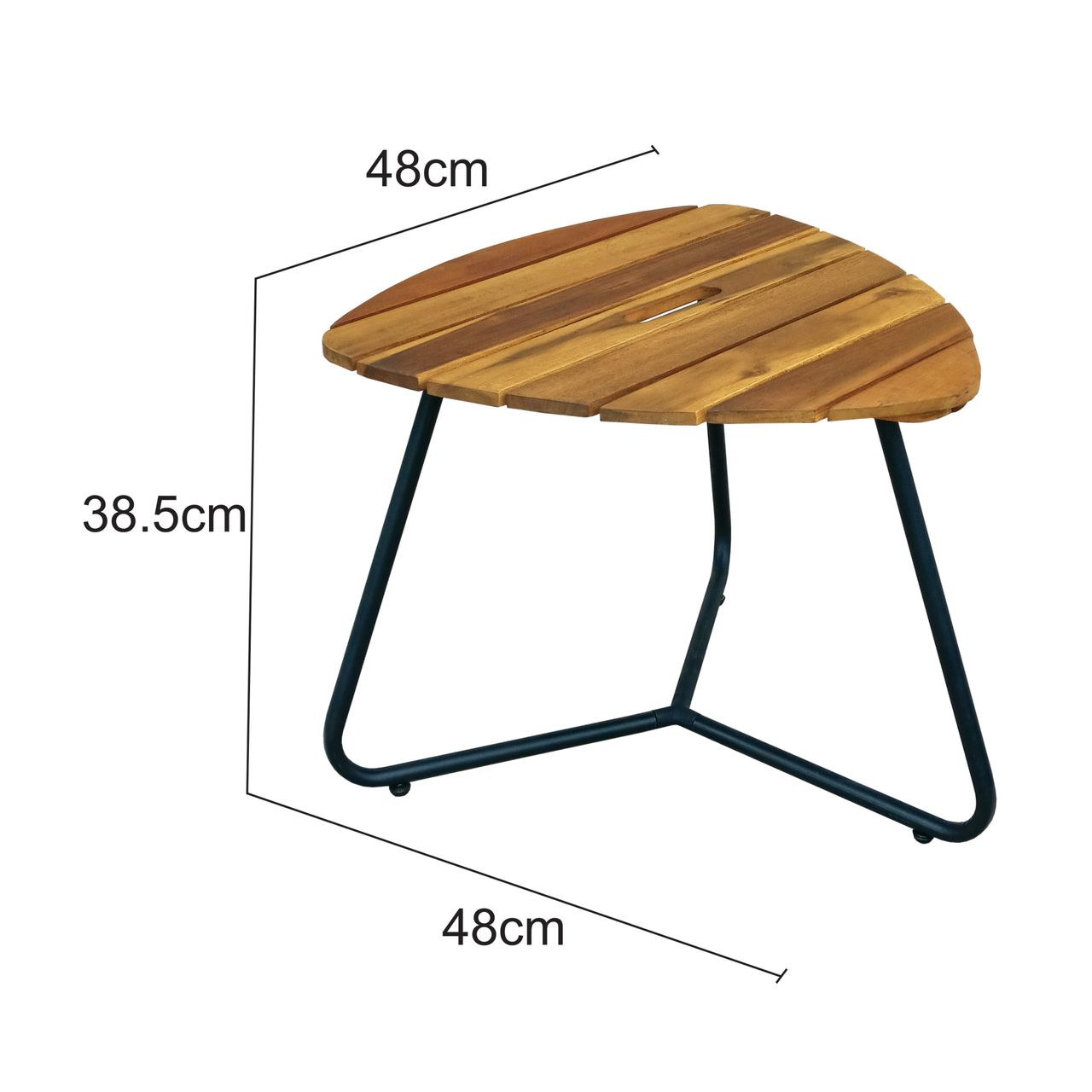 Hardin 1fachgut Beistelltisch Couchtisch aus Akazienholz 48 x 48 x 38,5 cm dreieckig FSC braun
