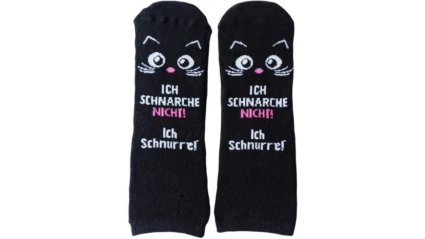GRUSS & CO Zaubersocken »Ich schnarche nicht! Ich schnurre!« schwarz