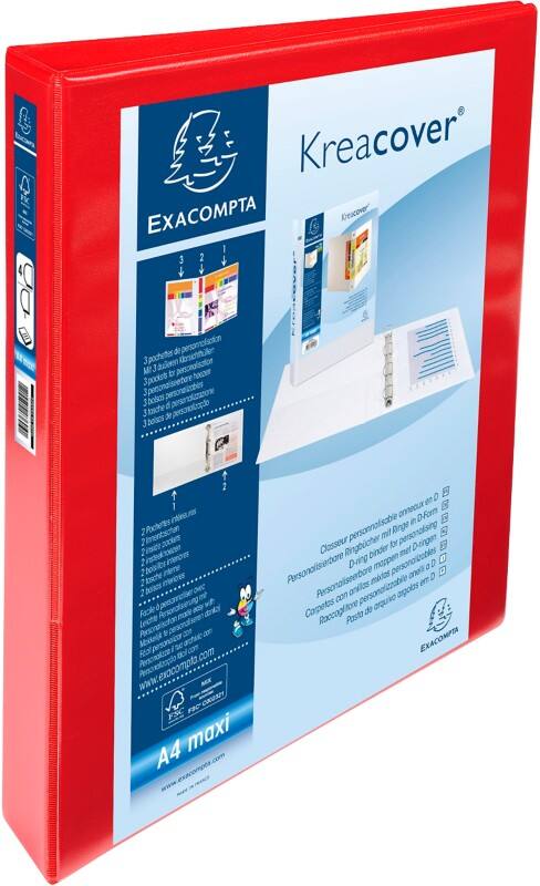 Exacompta Ringbuch Polypropylen DIN A4  4 Ringe 25 mm Rot 10 Stück