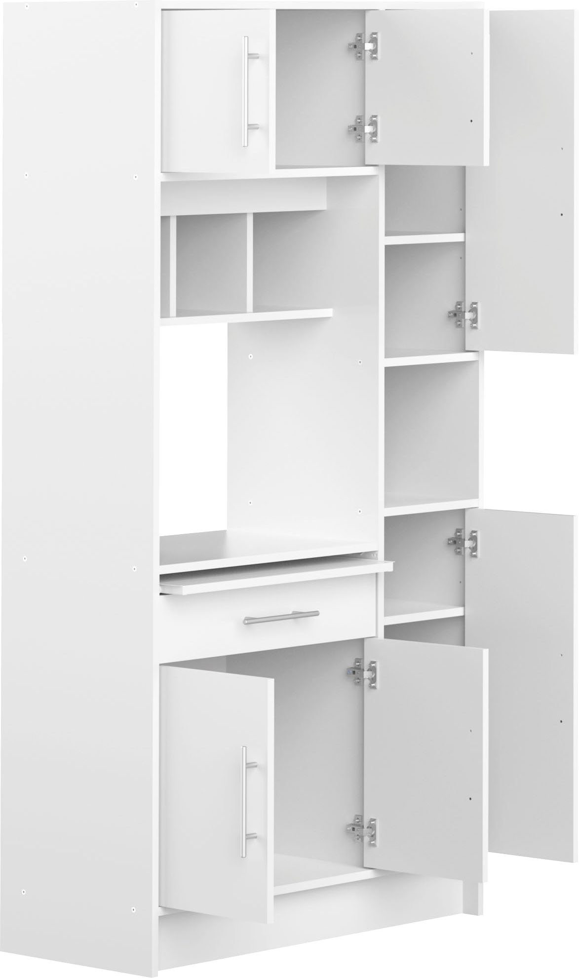 TemaHome Küchenbuffet Louise ausziehbarer Schrank, mit Fach für eine Mikrowelle, Höhe 180 cm
