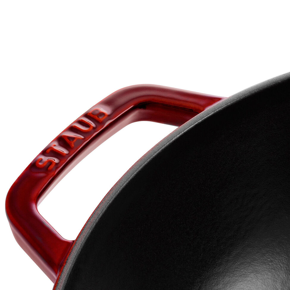 Wok mit Glasdeckel 30 cm, Gusseisen