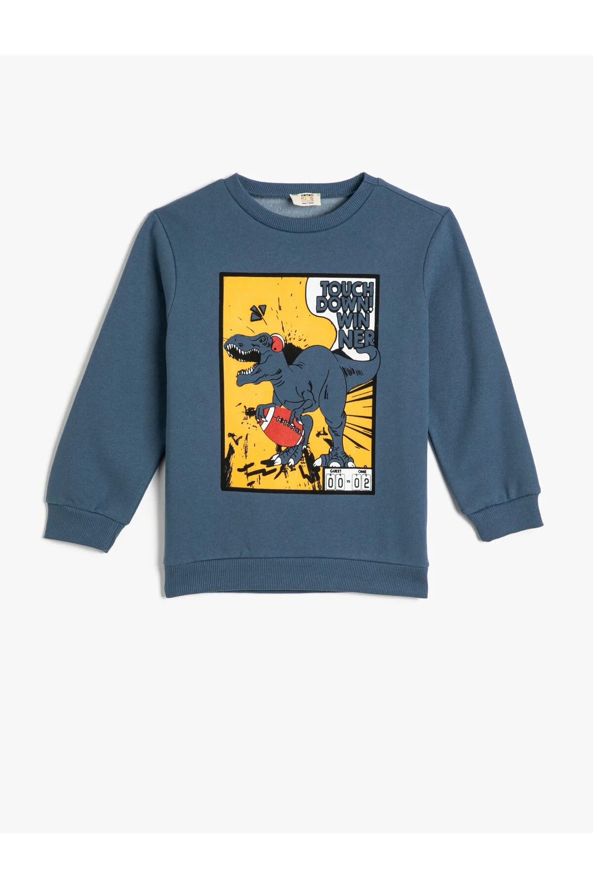 Koton  Dinosaurier-Sweatshirt, Roségold, Rundhalsausschnitt, langärmlig, Baumwolle