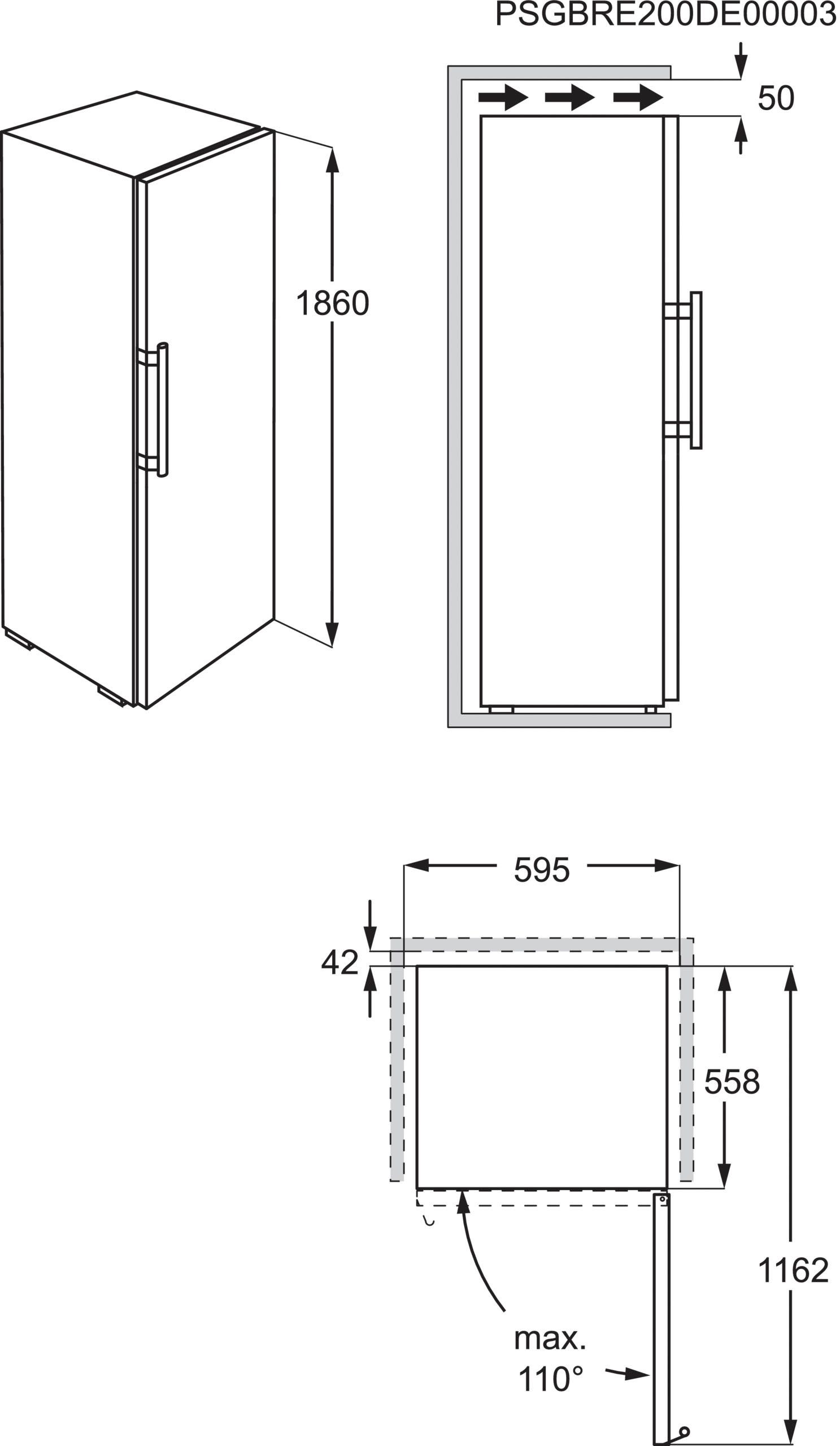 AEG Gefrierschrank AGB728E5NB, 186 cm hoch, 59,5 cm breit
