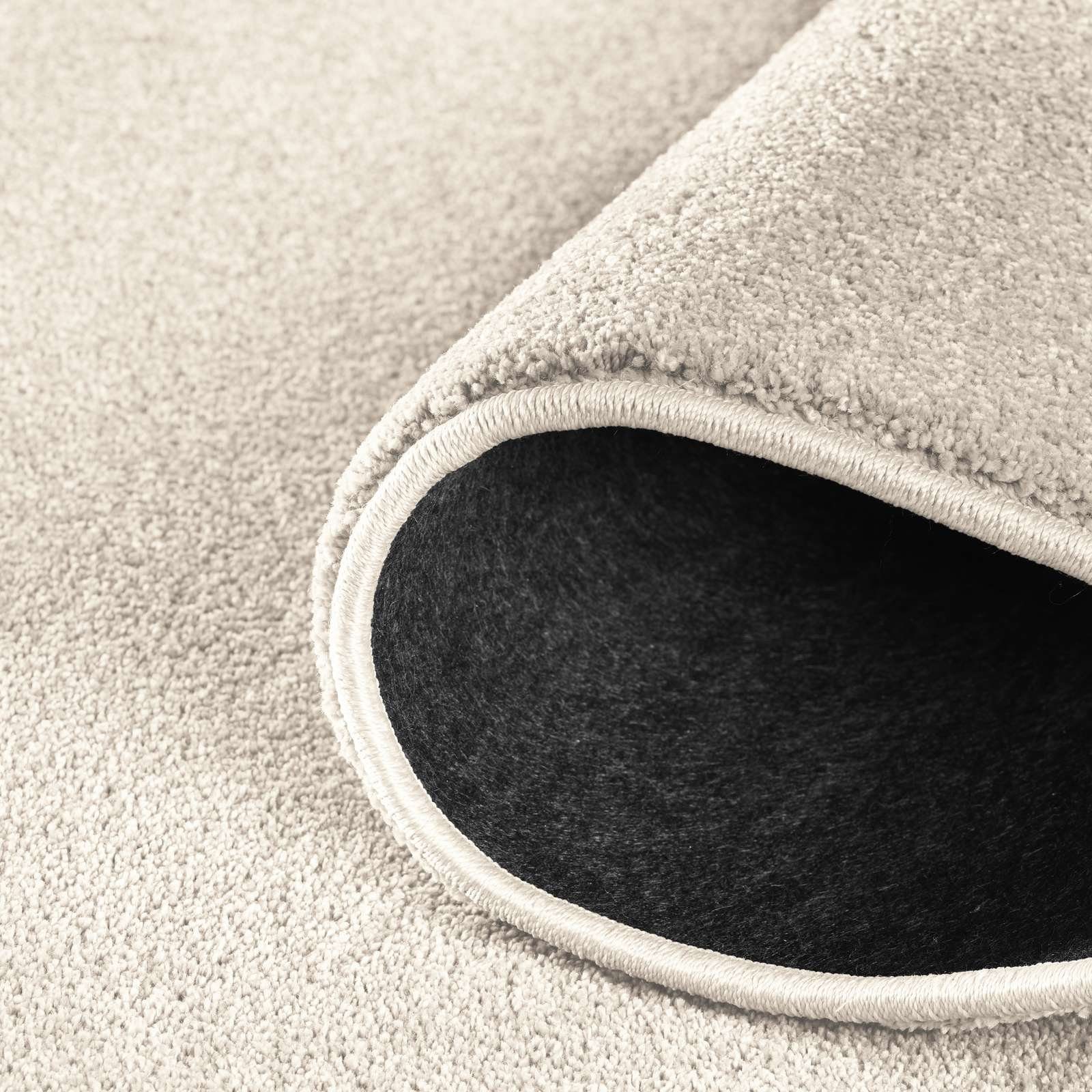 Teppich Kurzflor-Frisee-Teppich Madrid Uni, TaraCarpet, rechteckig, Höhe: 9 mm, uni creme Wohnzimmer Schlafzimmer Esszimmer Kinderzimmer 080x150
