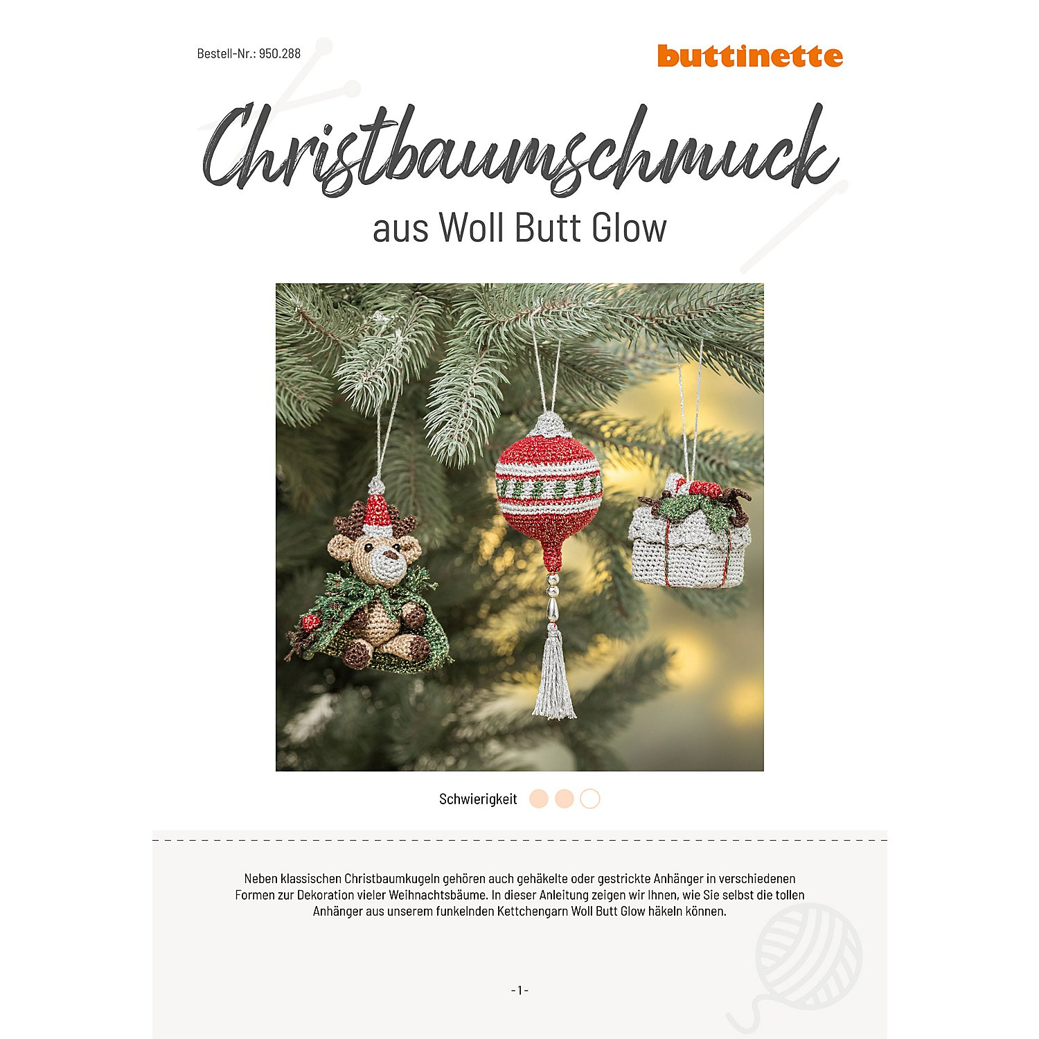 Häkelanleitung – Christbaumschmuck aus Woll Butt Glow