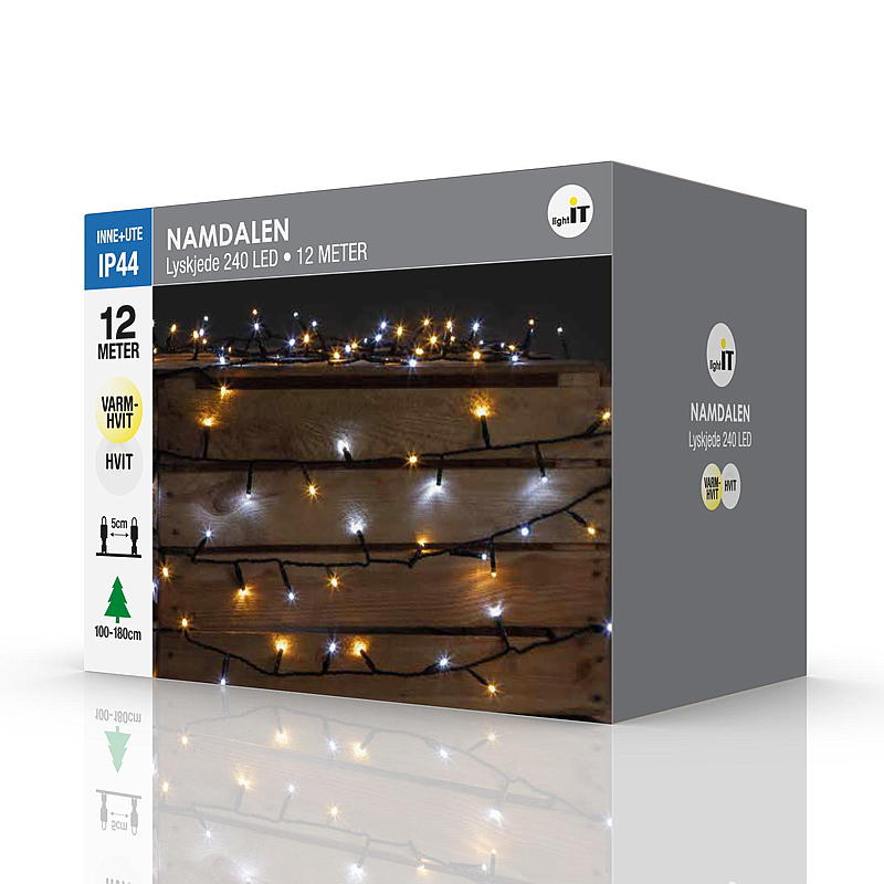 Light IT Lyslenke 240 LED Varmhvit/hvit, Namdalen